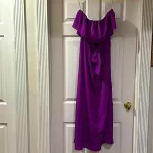 Forever 21 purple off the shoulder ruffled neckline long dress Worn once